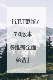 钉钉更新7.7.0版本 多维表全面免费