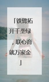 铁臂拓开千垄绿，联心育就万家金