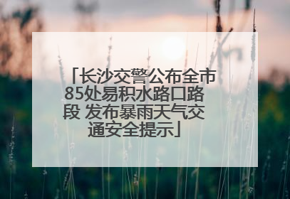 长沙交警公布全市85处易积水路口路段 发布暴雨天气交通安全提示