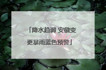 降水趋弱 安徽变更暴雨蓝色预警