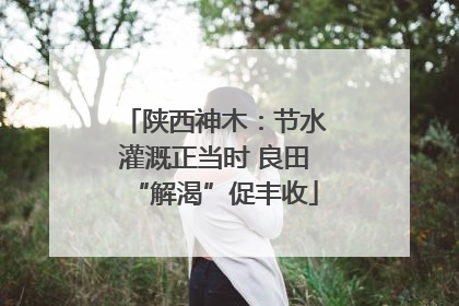 陕西神木：节水灌溉正当时 良田“解渴”促丰收