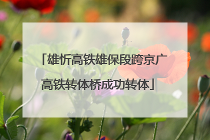 雄忻高铁雄保段跨京广高铁转体桥成功转体