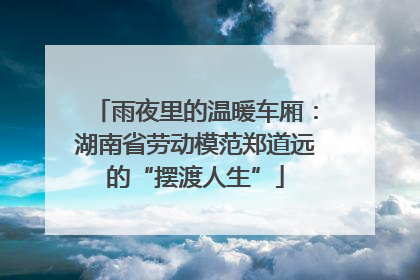 雨夜里的温暖车厢：湖南省劳动模范郑道远的“摆渡人生”