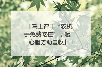 马上评丨“农机手免费吃住”，暖心服务助夏收