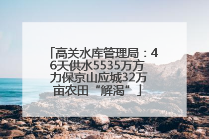 高关水库管理局：46天供水5535万方 力保京山应城32万亩农田“解渴”