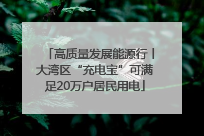 高质量发展能源行丨大湾区“充电宝”可满足20万户居民用电