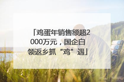 鸡蛋年销售额超2000万元，国企白领返乡抓“鸡”遇