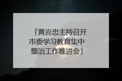 黄喜忠主持召开市委学习教育集中整治工作推进会