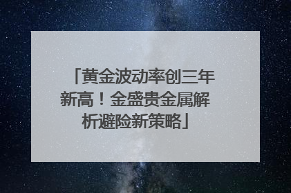 黄金波动率创三年新高！金盛贵金属解析避险新策略