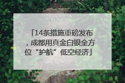 14条措施重磅发布，成都用真金白银全方位“护航”低空经济