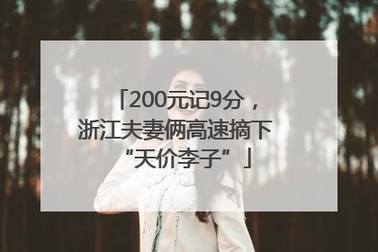 200元记9分，浙江夫妻俩高速摘下“天价李子”