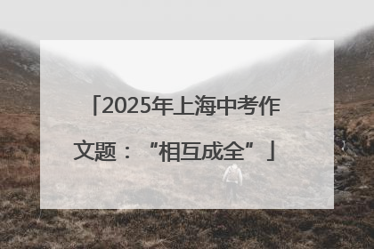 2025年上海中考作文题：“相互成全”