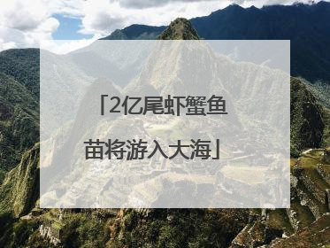 2亿尾虾蟹鱼苗将游入大海