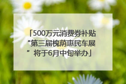 500万元消费券补贴 “第三届槐荫惠民车展”将于6月中旬举办