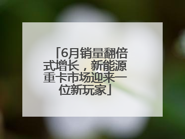 6月销量翻倍式增长，新能源重卡市场迎来一位新玩家