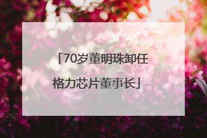 70岁董明珠卸任格力芯片董事长