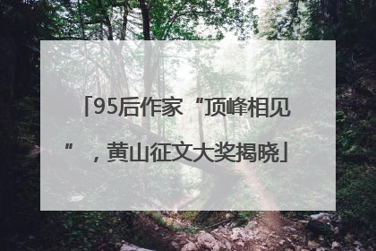 95后作家“顶峰相见”，黄山征文大奖揭晓